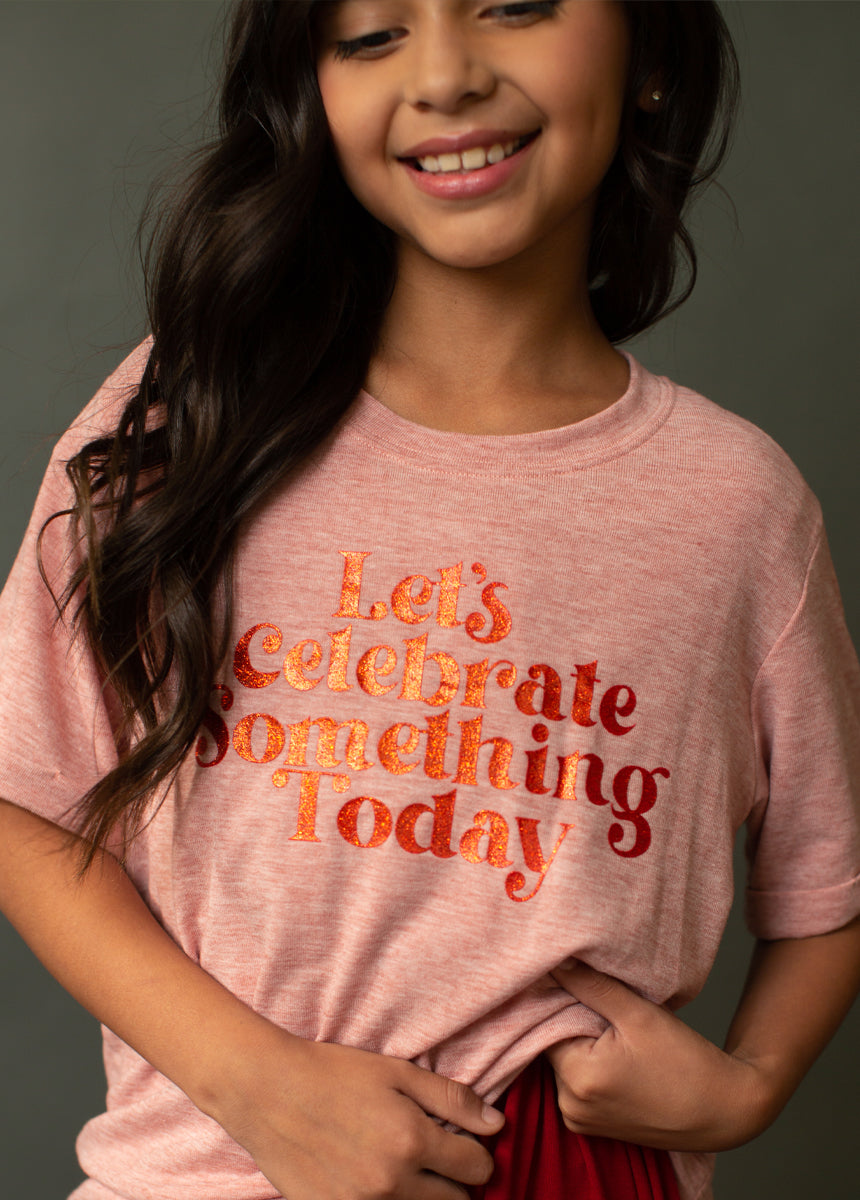 Image of Let's Celebrate Tee in Heather Rose