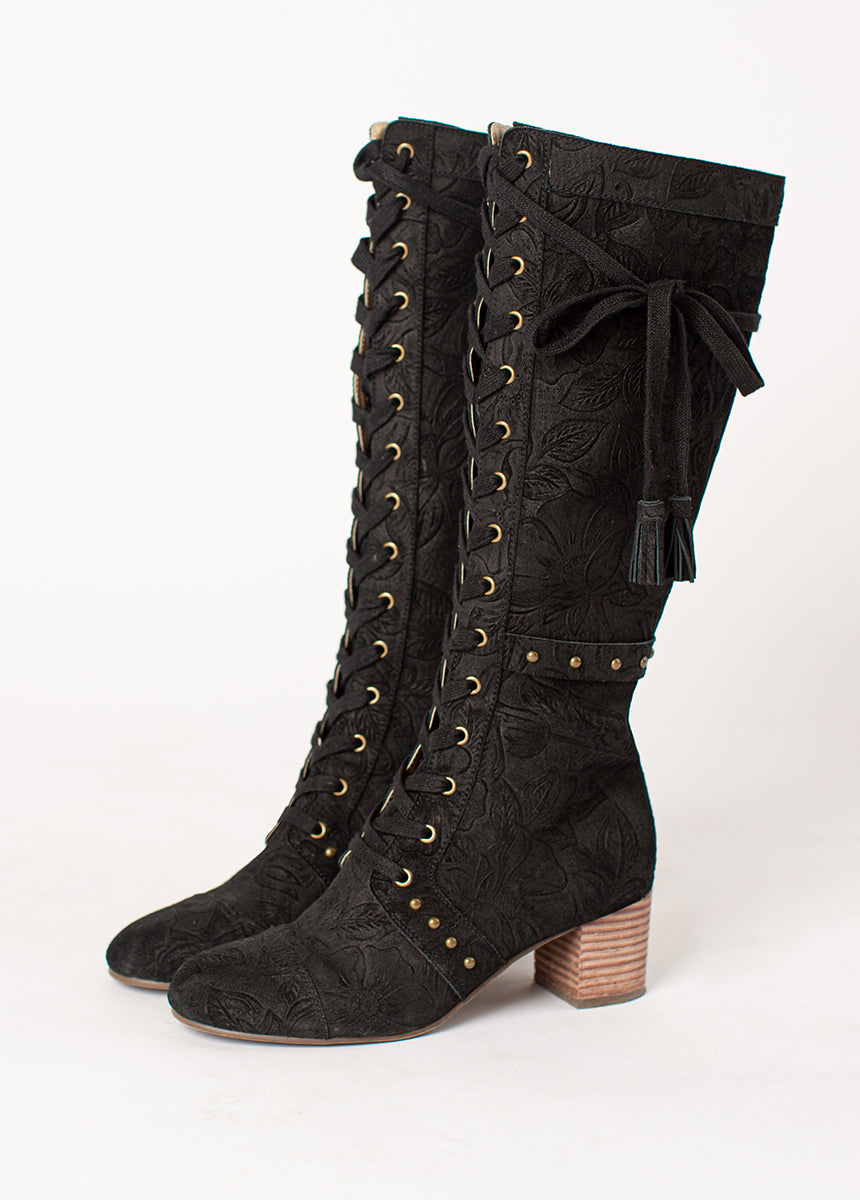 Image of Marita Tall Boot in Washed Black