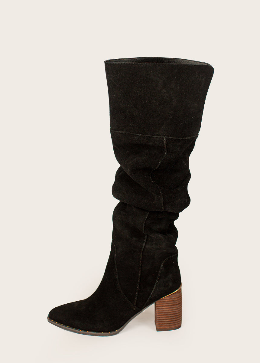 Image of Nyra Slouch Boot in Washed Black