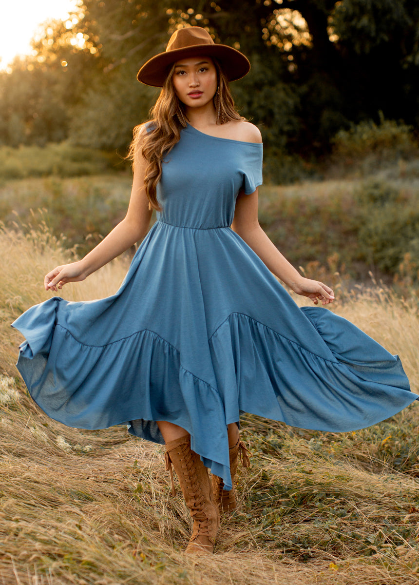 Image of Pilar Dress in Bluestone