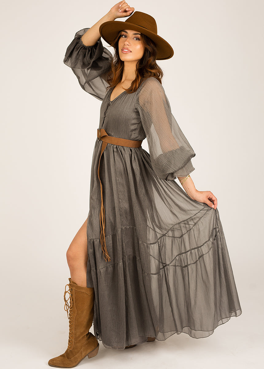 Image of Ninette Maxi Dress in Charcoal