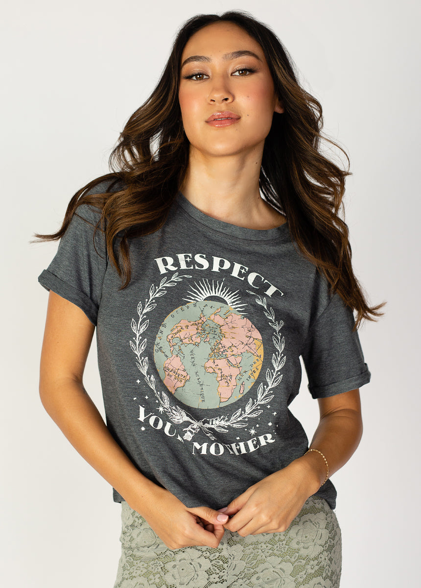 Image of Respect Tee in Heather Slate