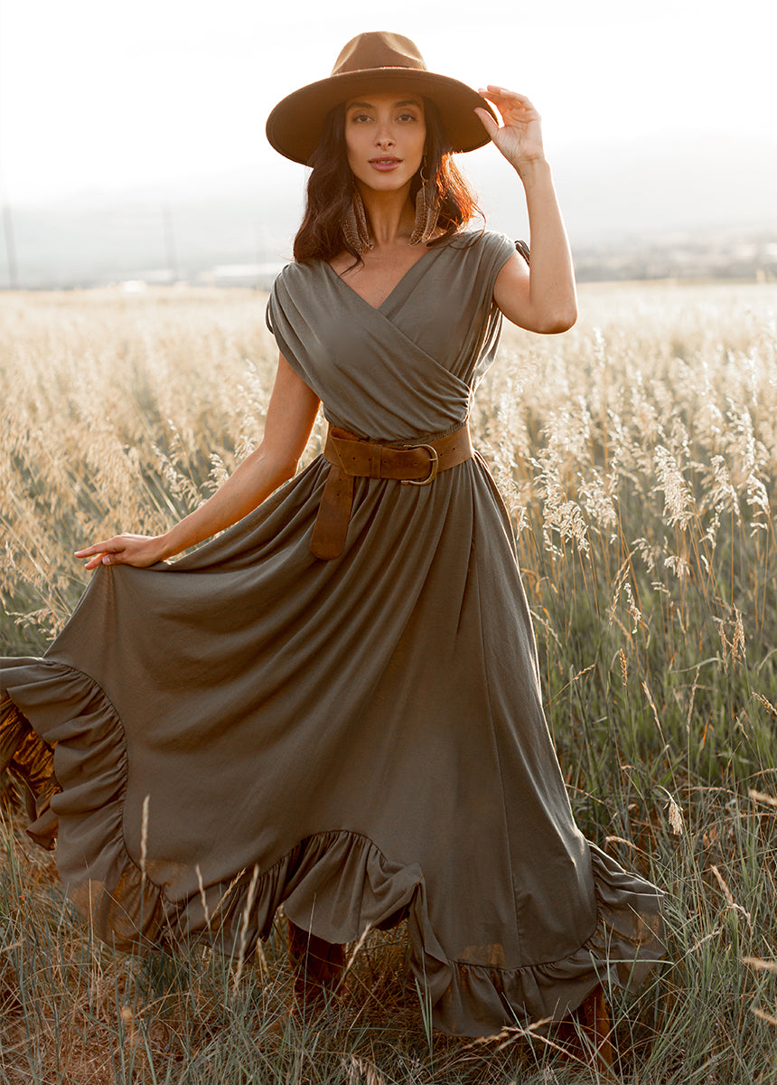 Image of Giovanna Dress in Army Green