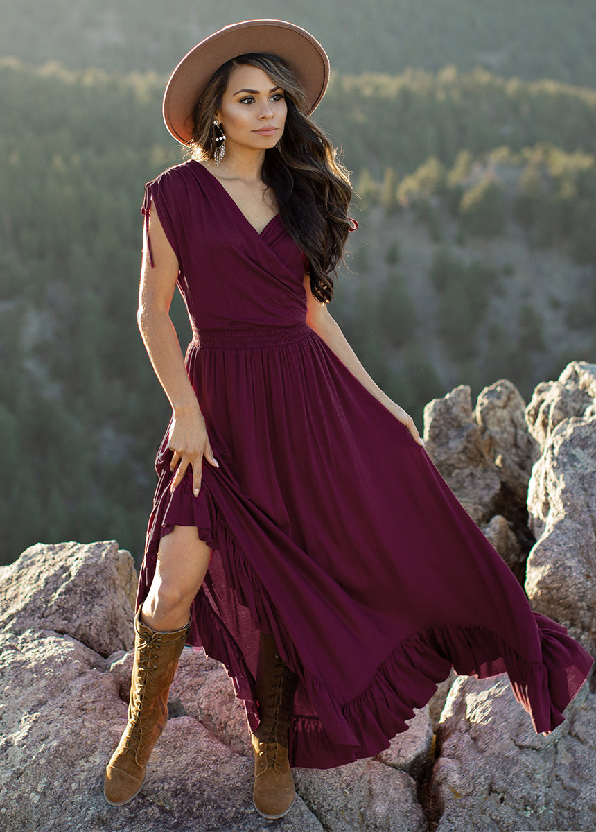 Image of Giovanna Dress in Eggplant