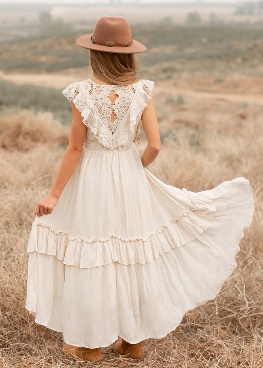 Image of Lacy Petticoat Dress in Cream