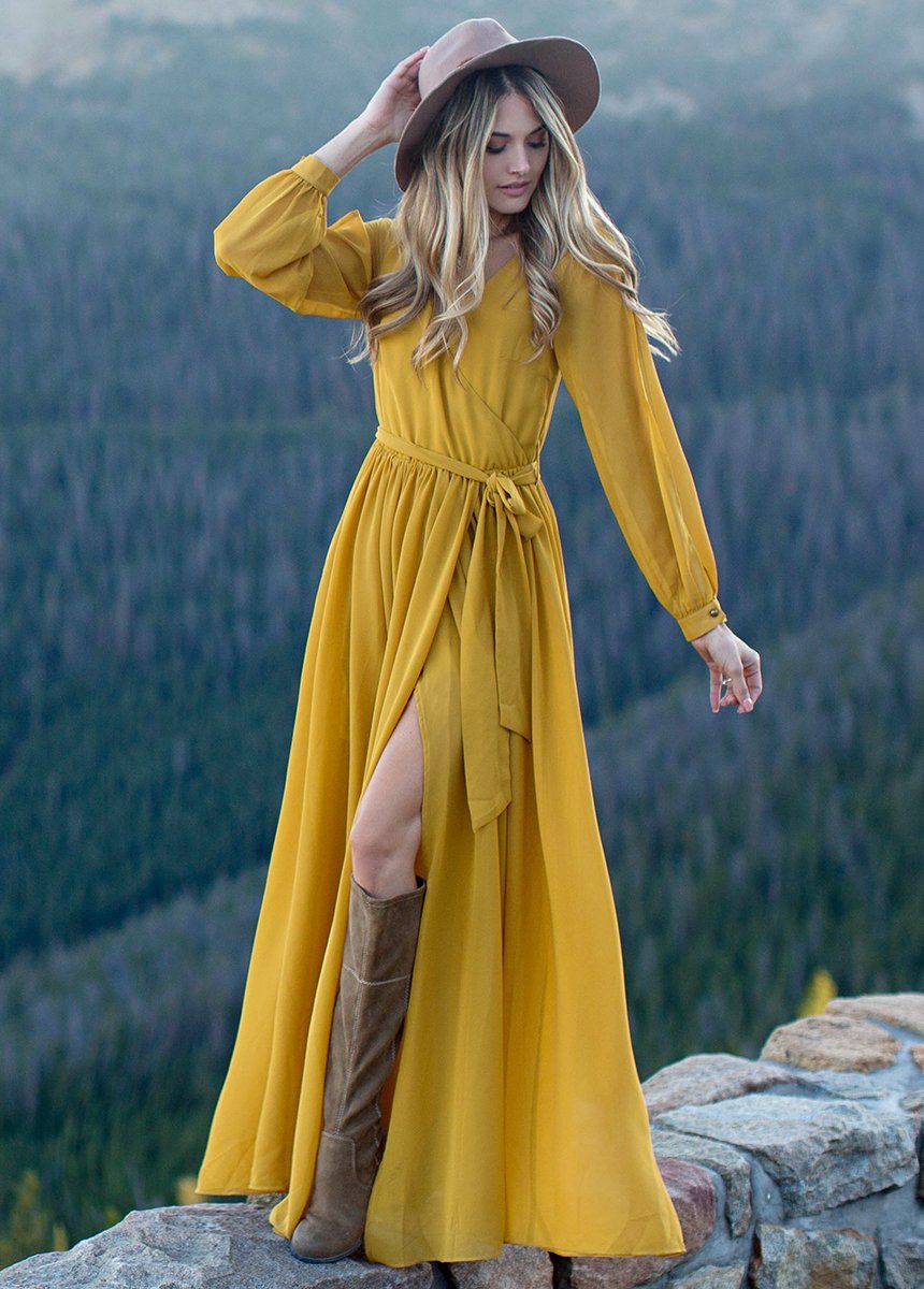Image of Aniya Dress in Mustard