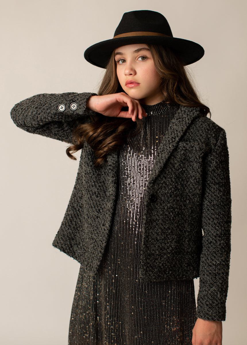 Image of Lollie Blazer in Charcoal Black