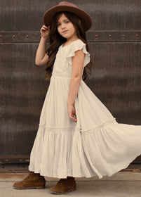 Encanta Maxi Dress in Winter White - Joyfolie