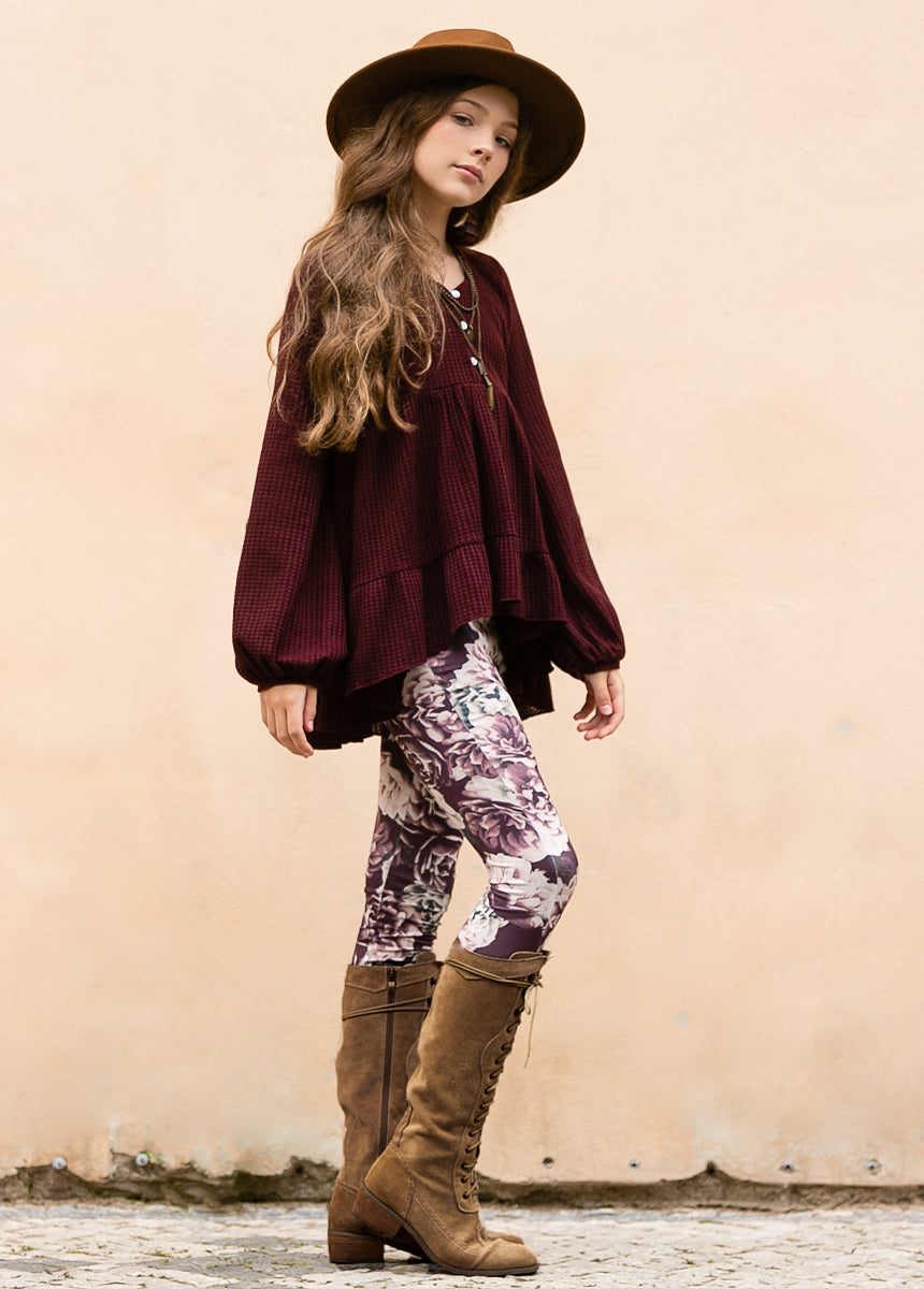 Image of Victoria Legging in Plum Floral