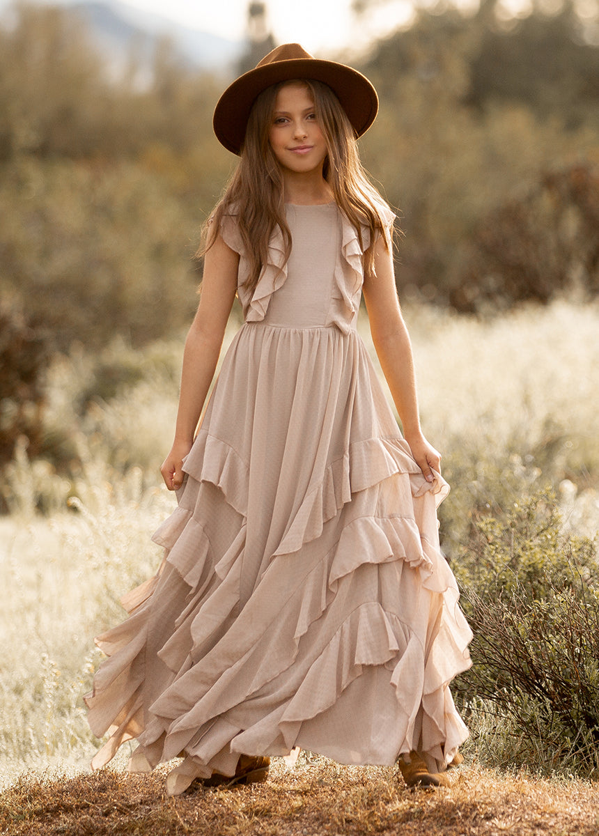 Image of Sylviane Dress in Light Taupe