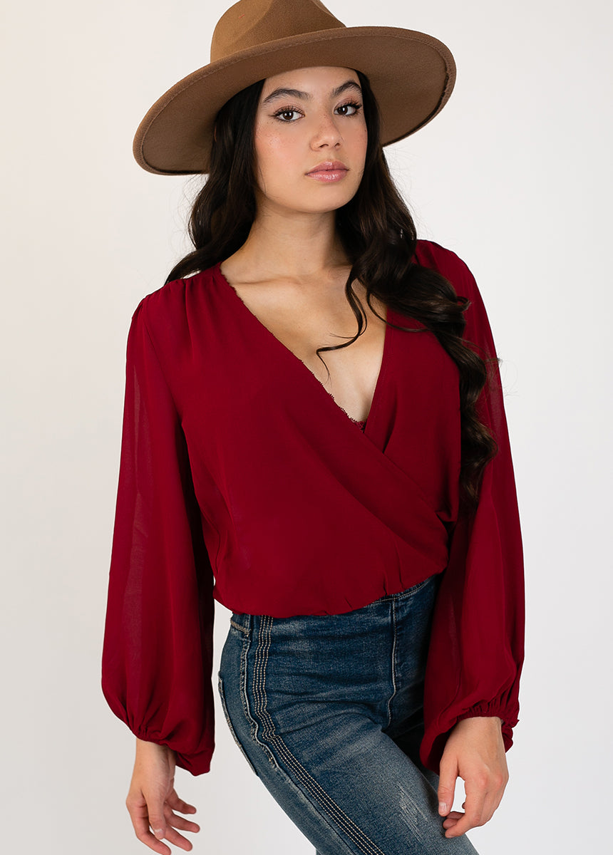 Image of Glennon Bodysuit in Burgundy