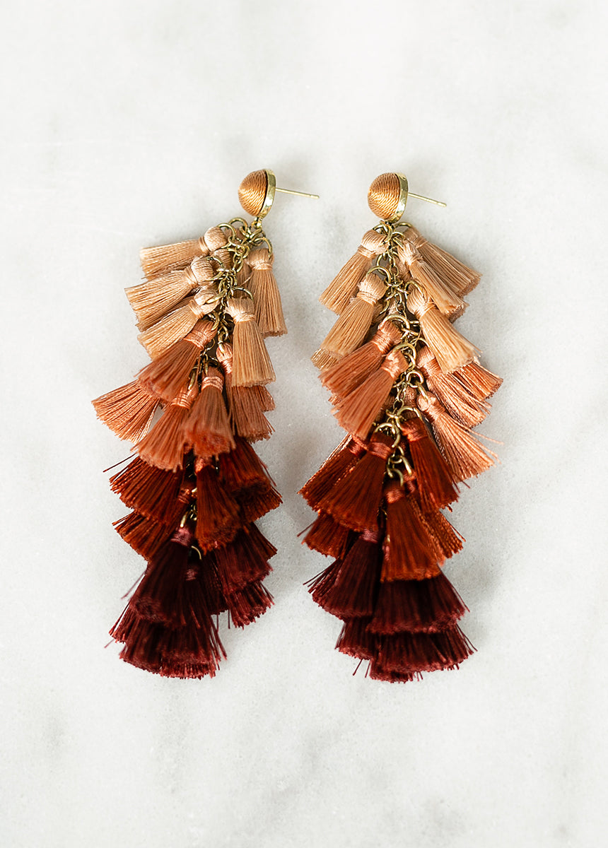 Image of Ibiza Earrings in Peach & Cinnamon Ombre