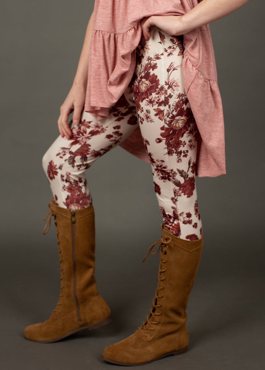 Image of Victoria Legging in Ecru Floral