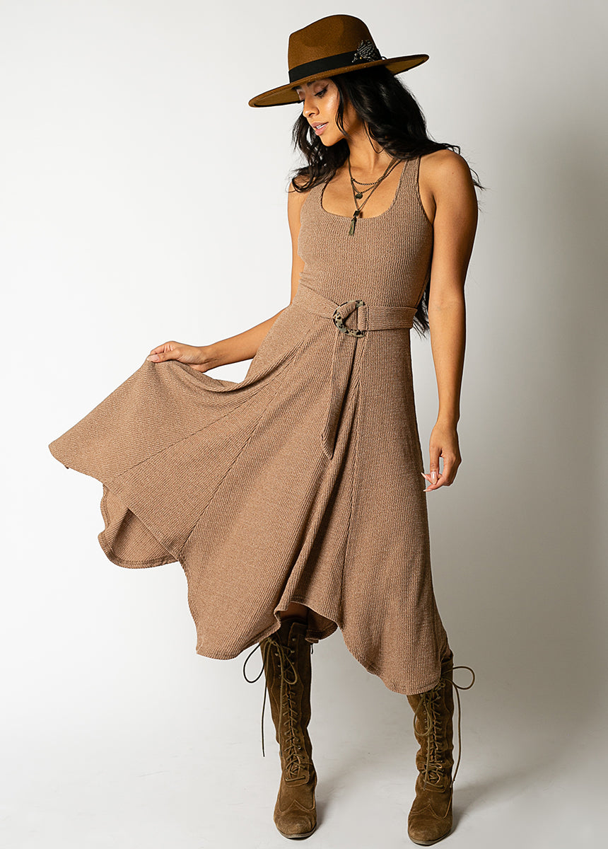 Image of Lyna Dress in Heather Tan