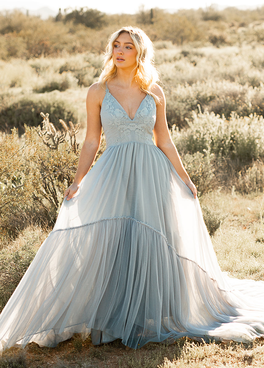 Image of Mckenna Impact Dress in Blue Smoke