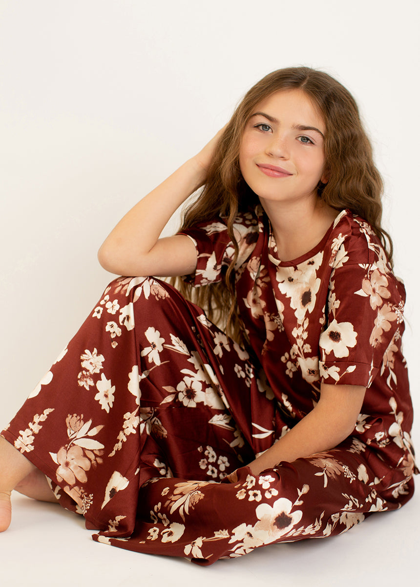 Image of Mari Sleep Set in Rust Floral