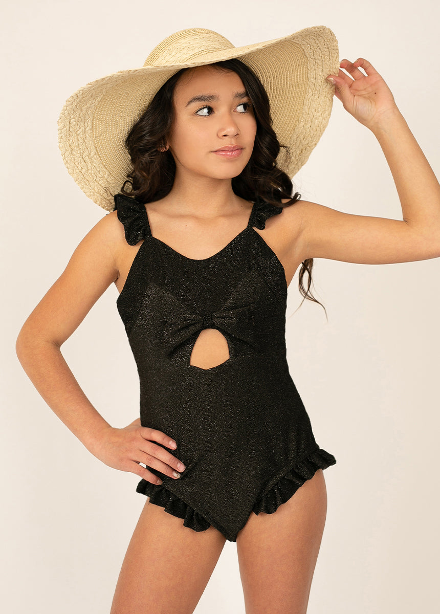 Image of Marina Swimsuit in Black Sparkle Knit