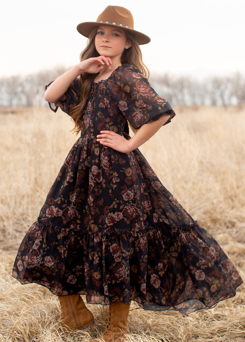 Image of Kandice Dress in Navy Floral