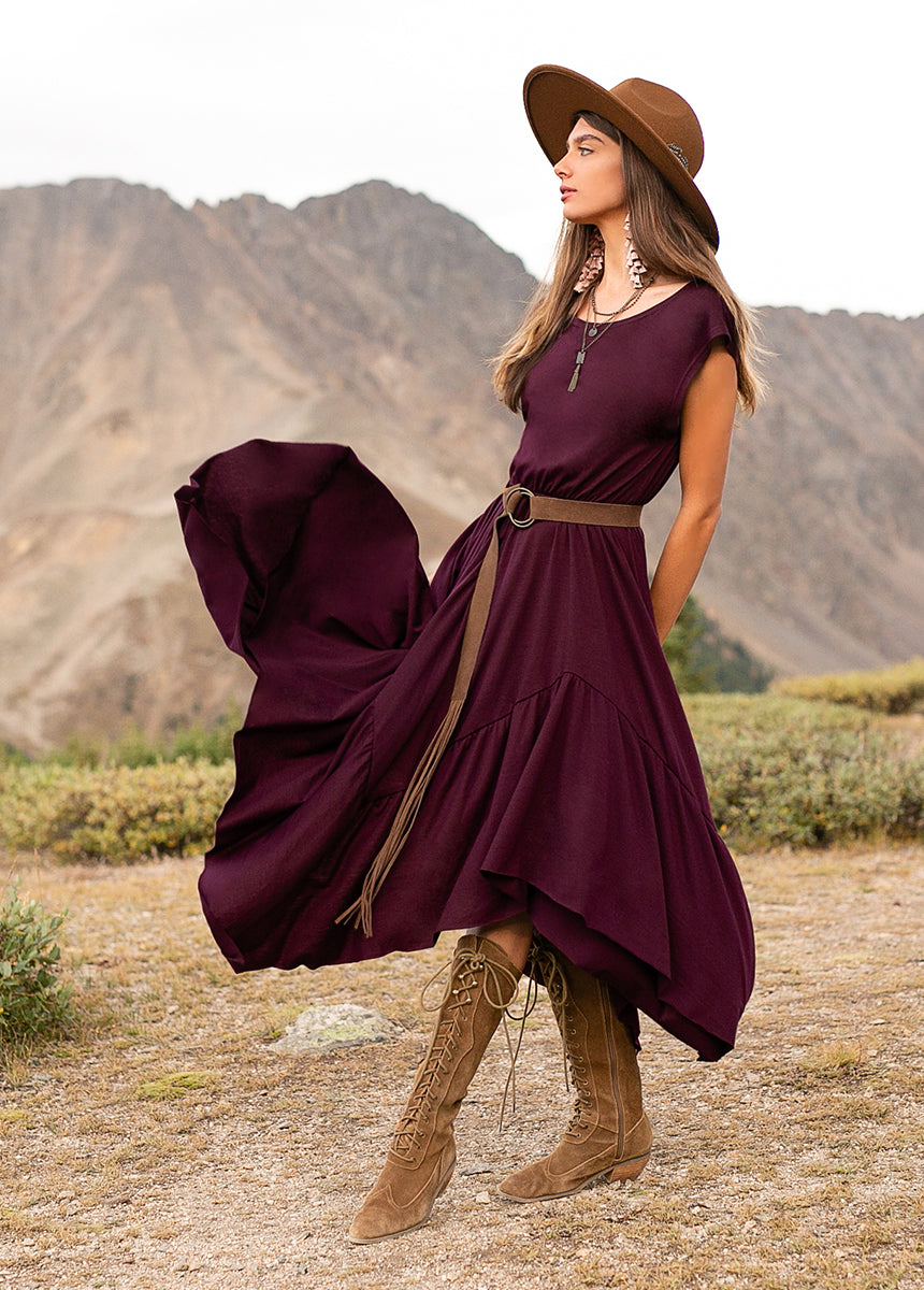 Image of Pilar Dress in Deep Plum