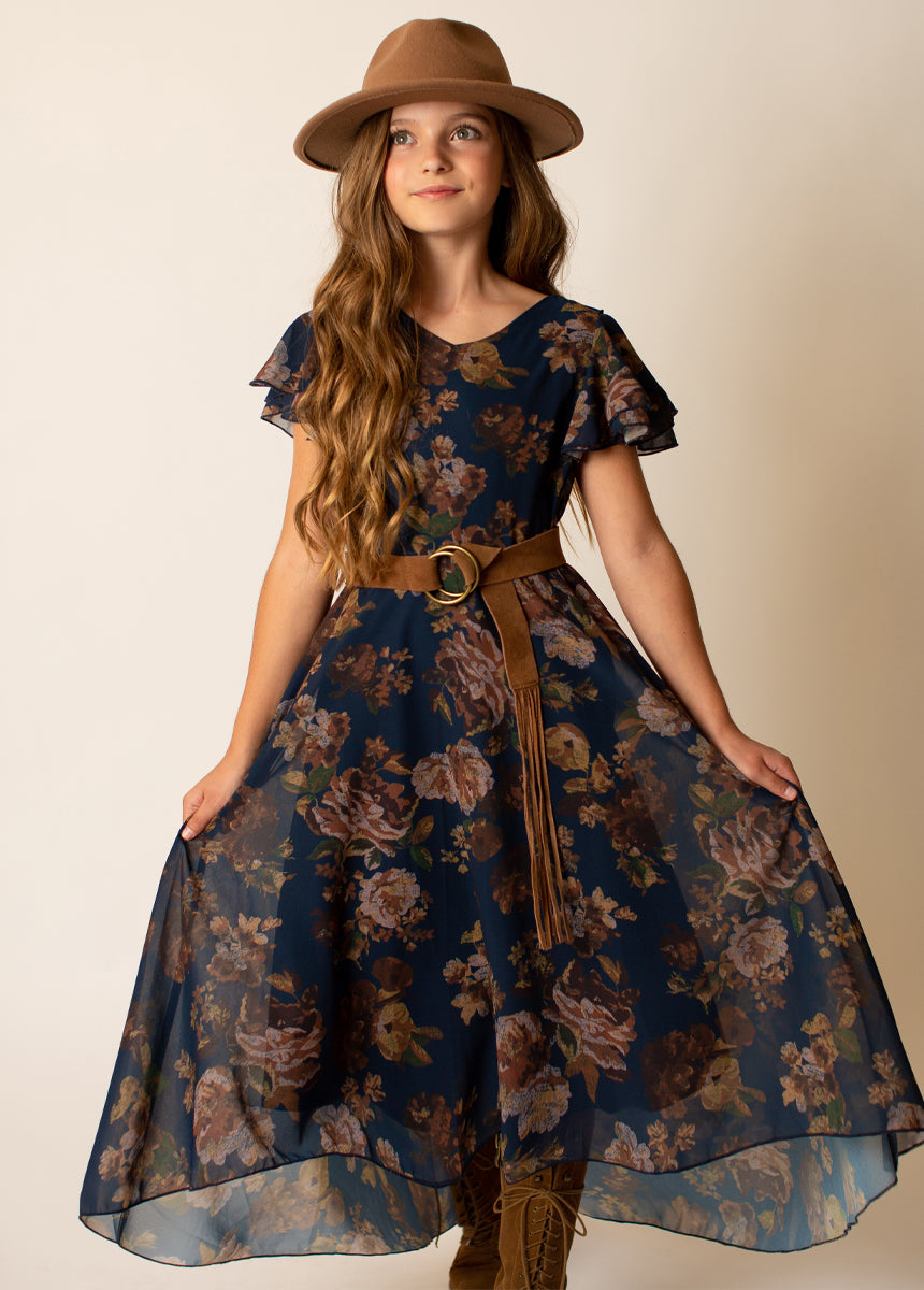 Image of Jen Dress in Navy Floral