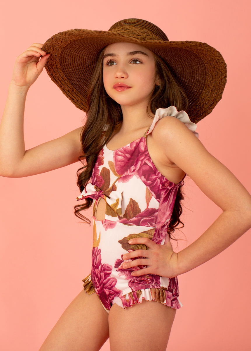 Image of Marina Swimsuit in Bougainvillea Floral