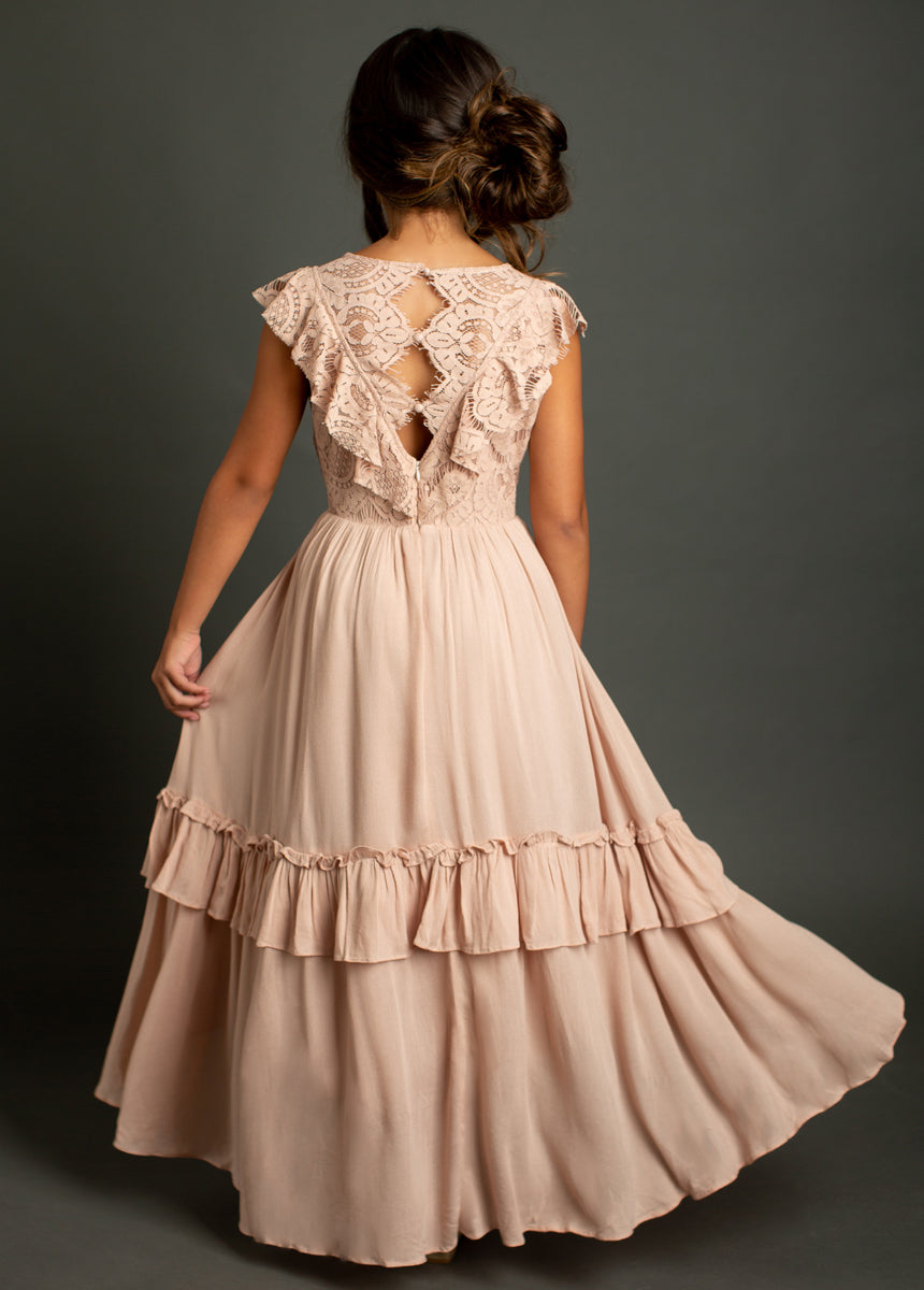 Image of Lacy Petticoat Dress in Desert Shell