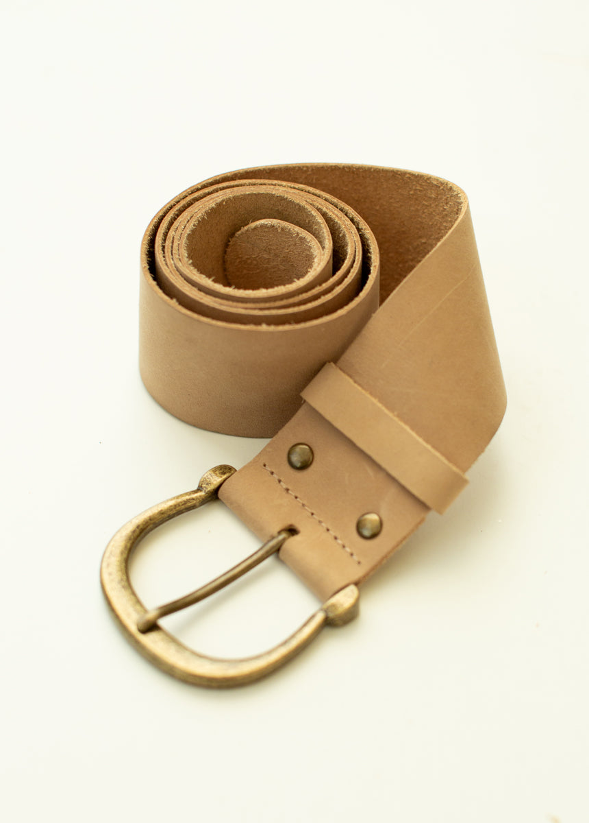 Image of Zosi Leather Belt in Tan