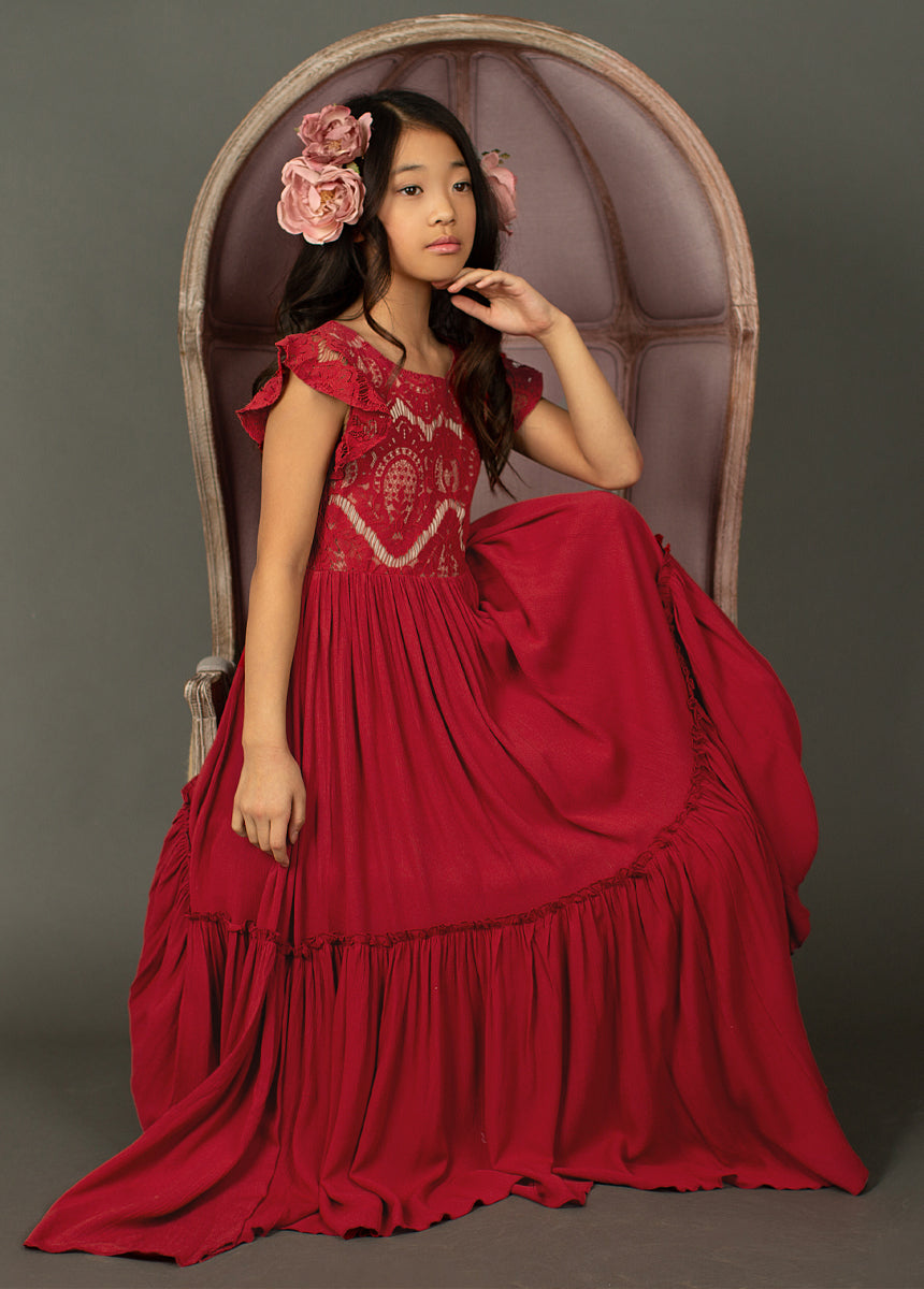 Image of Macy Dress in Crimson