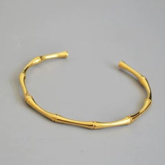 Gold PVD Stainless Steel Bamboo Bangle