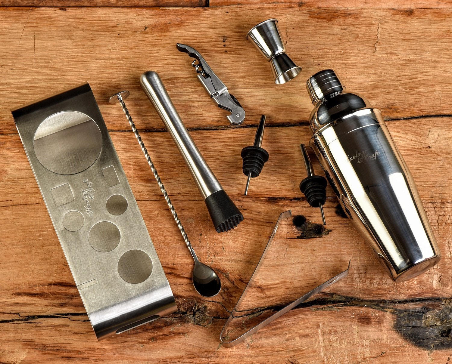Viski Gunmetal Black Bartender Kit 4pc Set  Drink Mixers For Cocktails  Gift Essentials: Cobbler Shaker, Hawthorne Strainer, Barspoon, Gray : Target