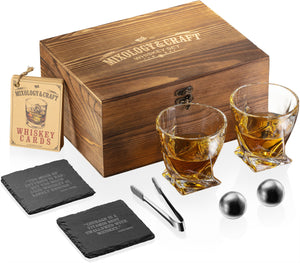 Whiskey Stone Gift Set - Stainless Steel Whiskey Stones with Revolver  Freezer Base, Reusable Ice Cube for Whiskey Gift Set for Men, Dad, Husband