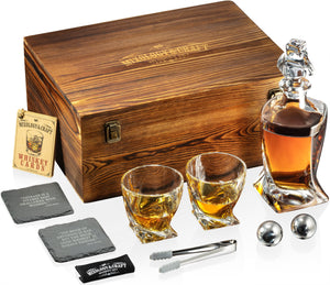 Whiskey Stone Bullets Gift Set in a Wooden Army Crate Gold