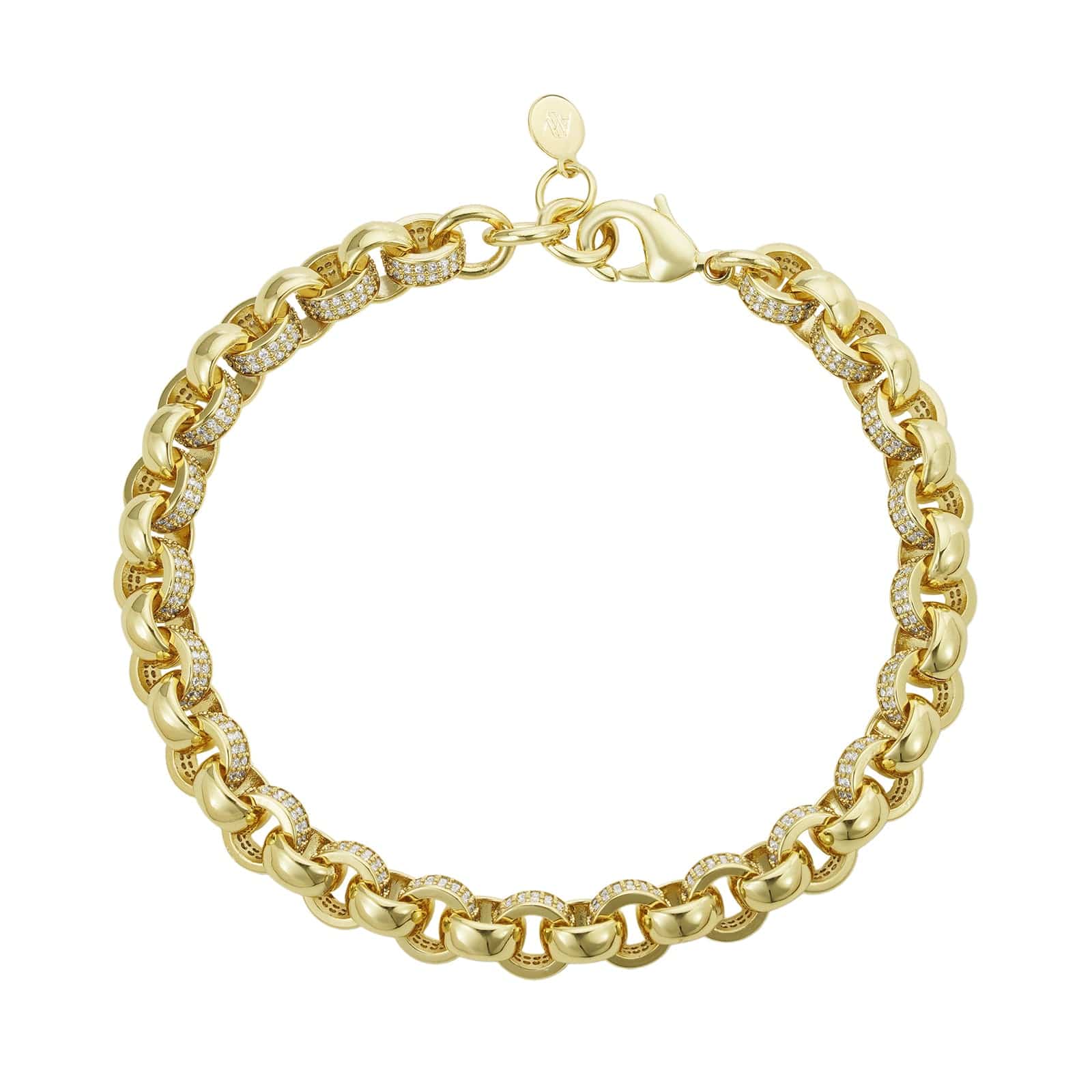 Diamond Belcher Bracelet 8mm - Gold - All Wear Jewellery product image