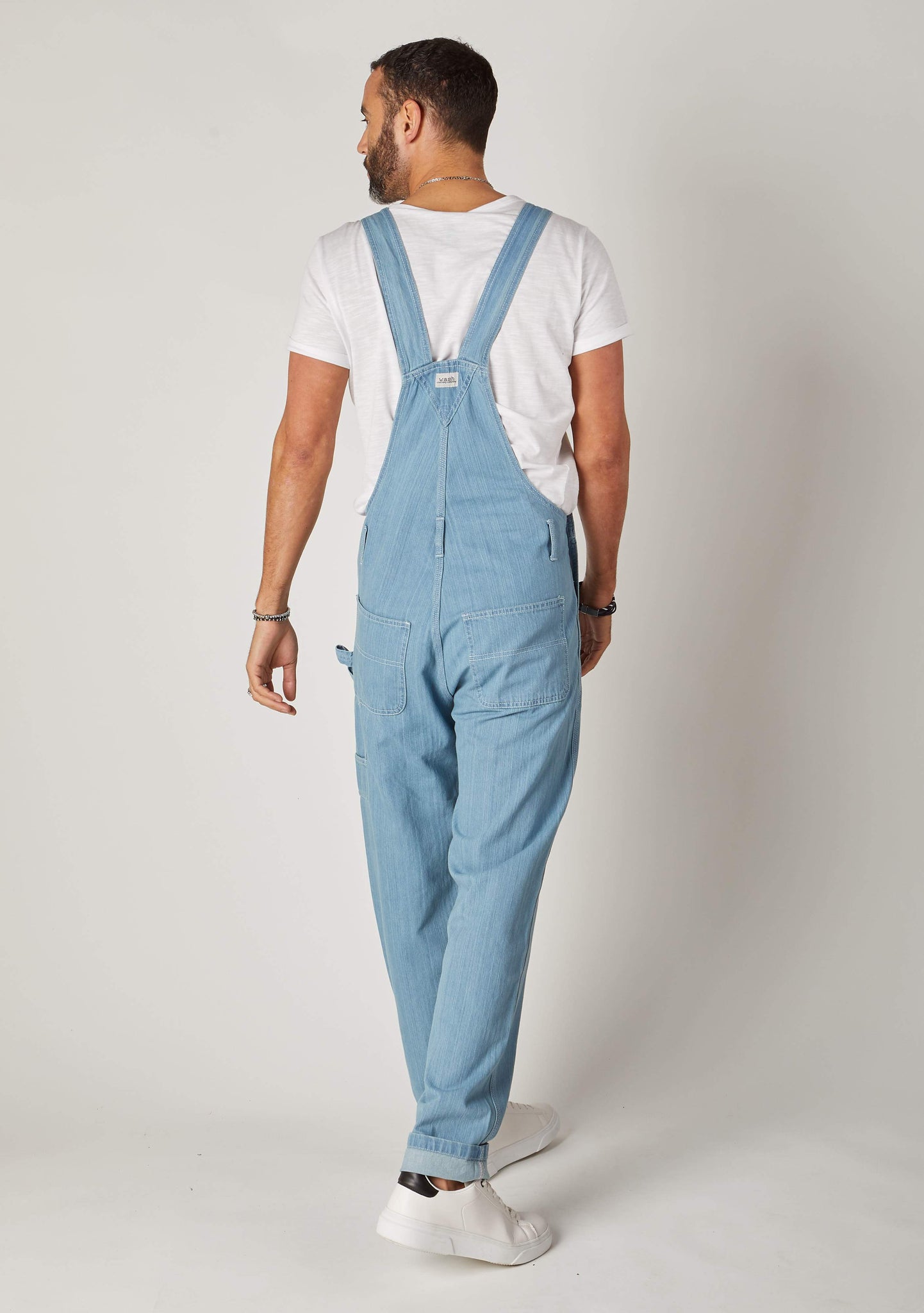 light blue denim dungarees