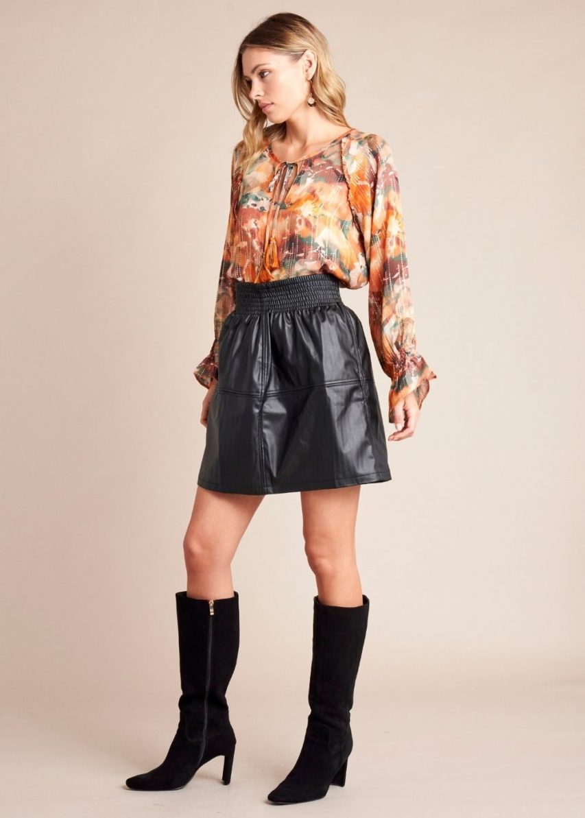 Gysette Lia Mini Faux Leather Skirt