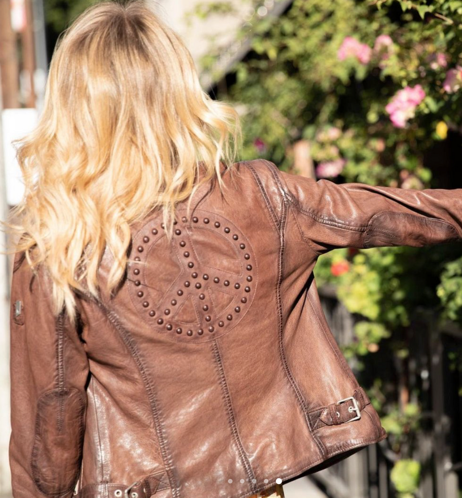 Harley Floral Burnished Leather Jacket