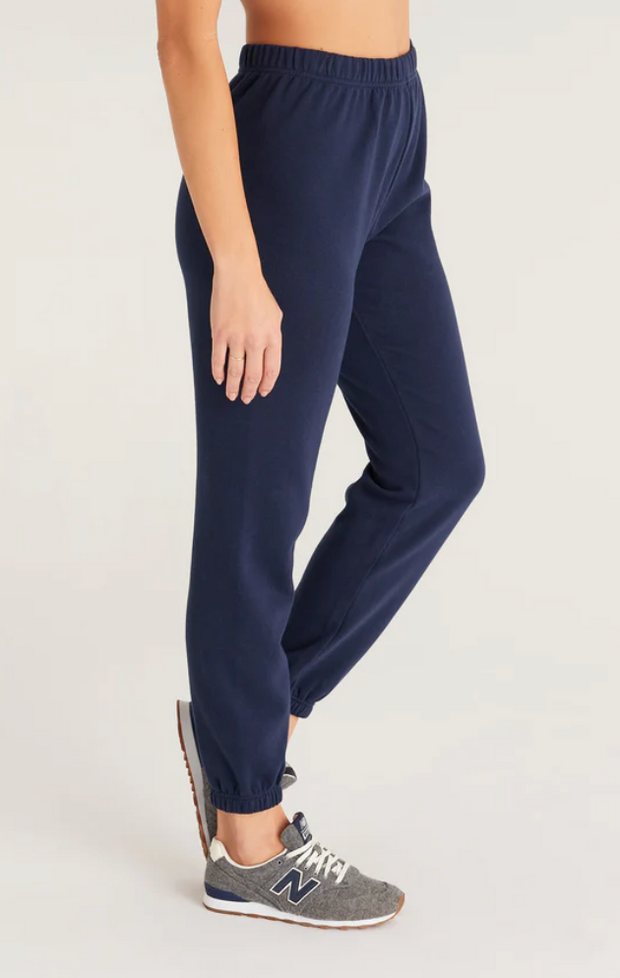 Ribbed Zipper Sweatpants Joggers - Navy Blue X2C - FASH STOP