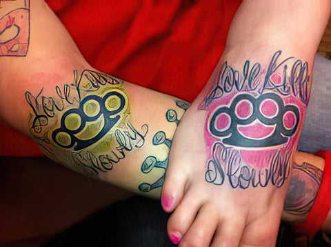 Matching Brass Knuckle Tattoos