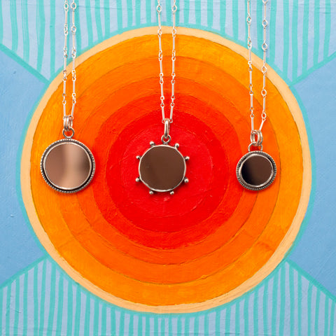 pendants on painted background