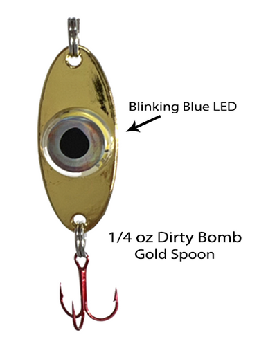 Fish Daddy 1/8 oz Dirty Bomb Spoon - Blinking LED - Black –