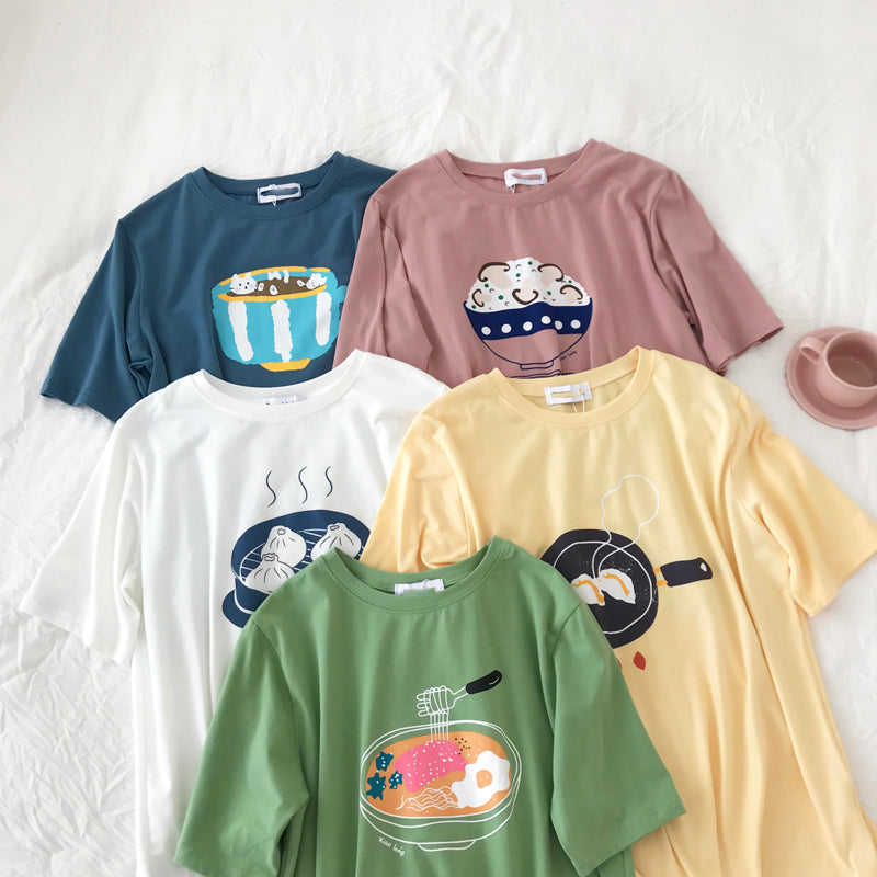 シュールで可愛いご飯と動物tシャツ N0434 Coko Tokyo