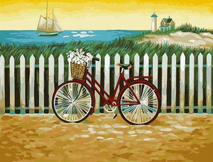Peinture Par Numeros Bicyclette Pres De La Mer Figured Art