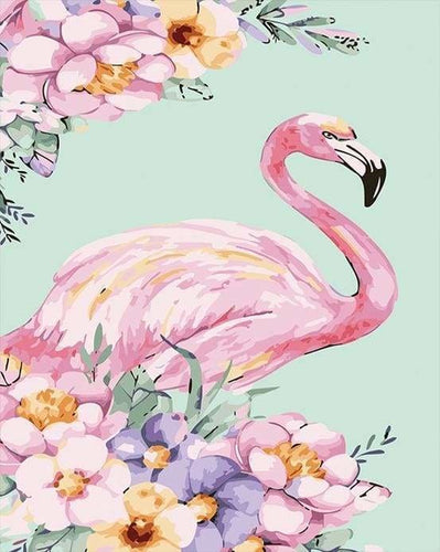 Kit peinture numéro Débutant Flament Rose - Tableau à peindre numéroté  25x30cm - Sequin Art