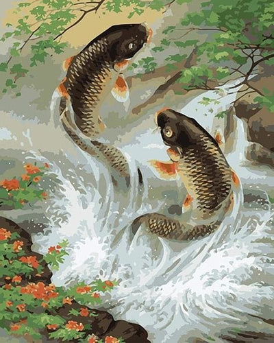 Tableau zen Poissons Perles