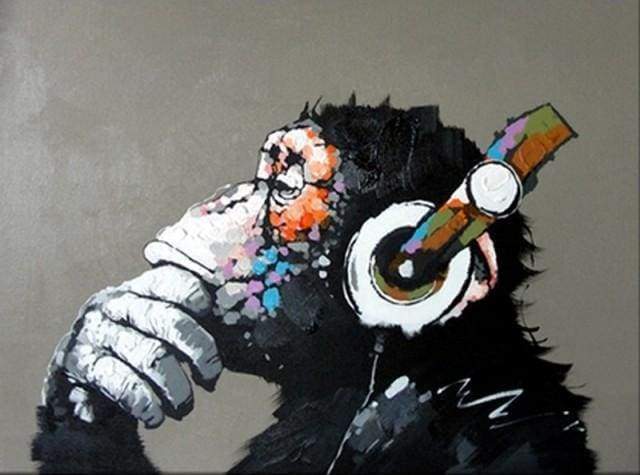 Peinture par numéros pour adultes sur toile Banksy Street Art