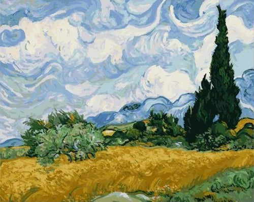 Peinture numérotée pour adultes Châtaignier en fleurs par Vincent Van Gogh  - Peinture par numéros sur toile - 50 x 75 cm