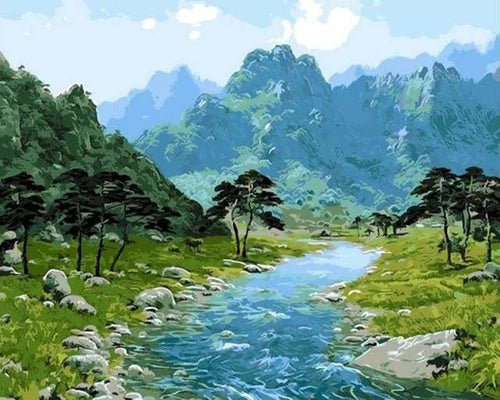 Kit Peinture par numéros paysage Vue Sauvage - 31 couleur