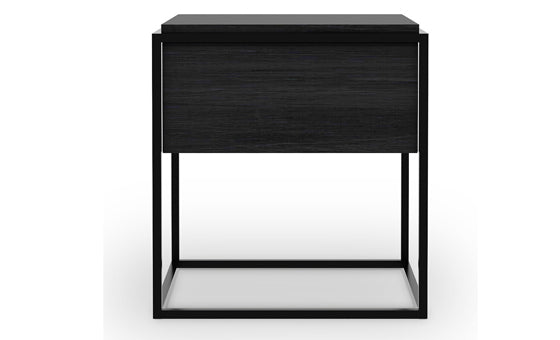 black bedside table metal