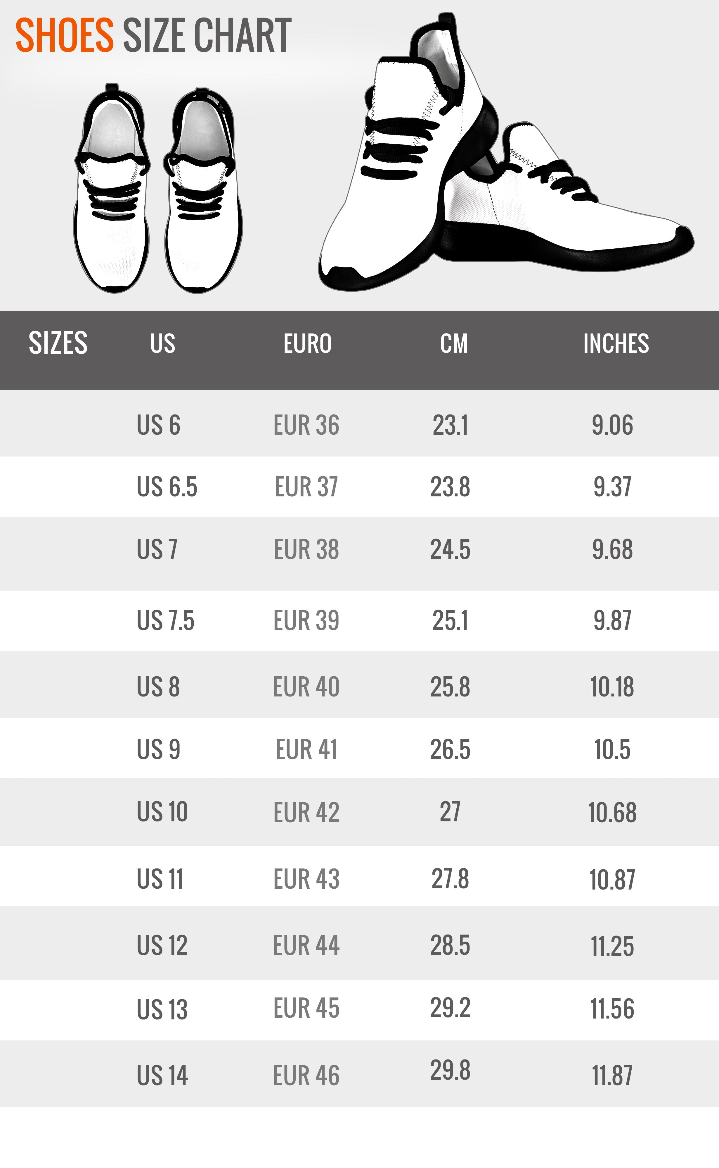 Shoes Size Chart – Fandomaniax