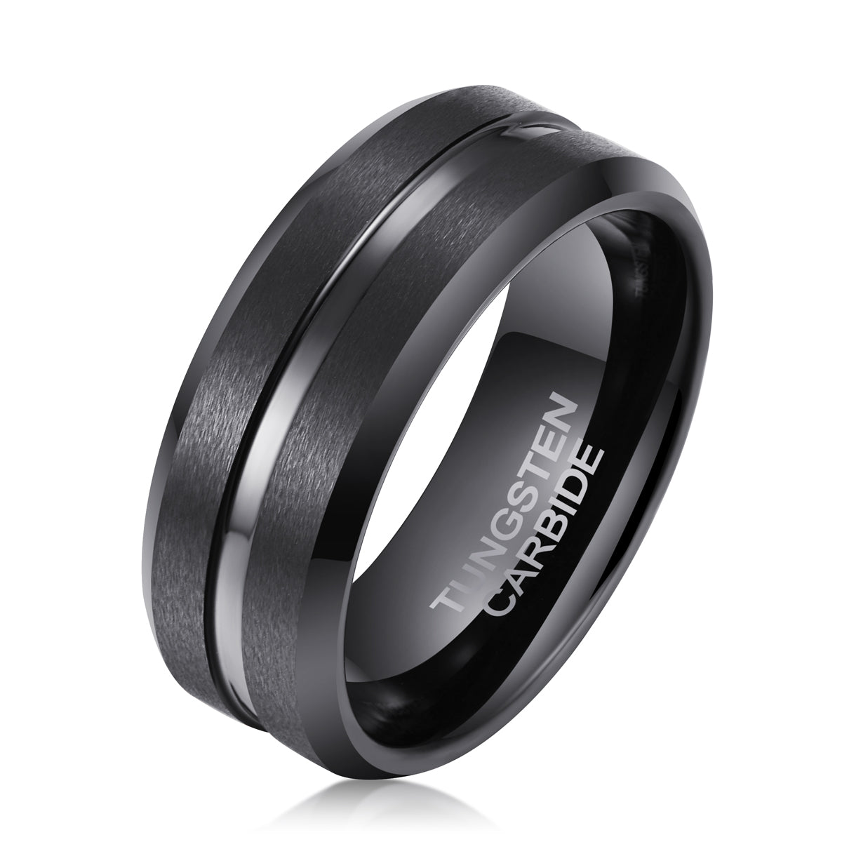 Men's Matte Black Tungsten Ring OY-R-016 - The Silver Goose SA product image